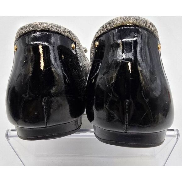 Cole Haan/Nike air Womens Black & Gray Slip-On Flats With Gold Buckle Detail - Picture 6 of 9